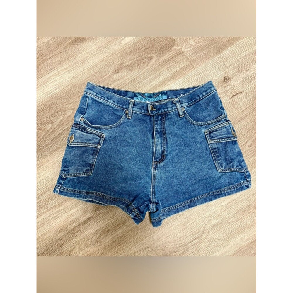 Vintage No Excuses Army Girl Utility Denim Shorts J4